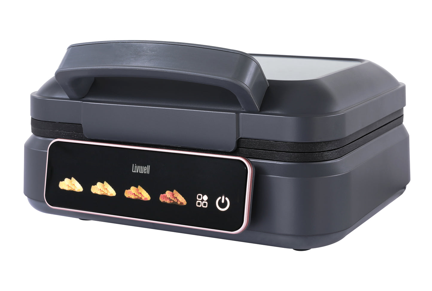 Livwell Matte Gray Smart Touch Waffle Maker