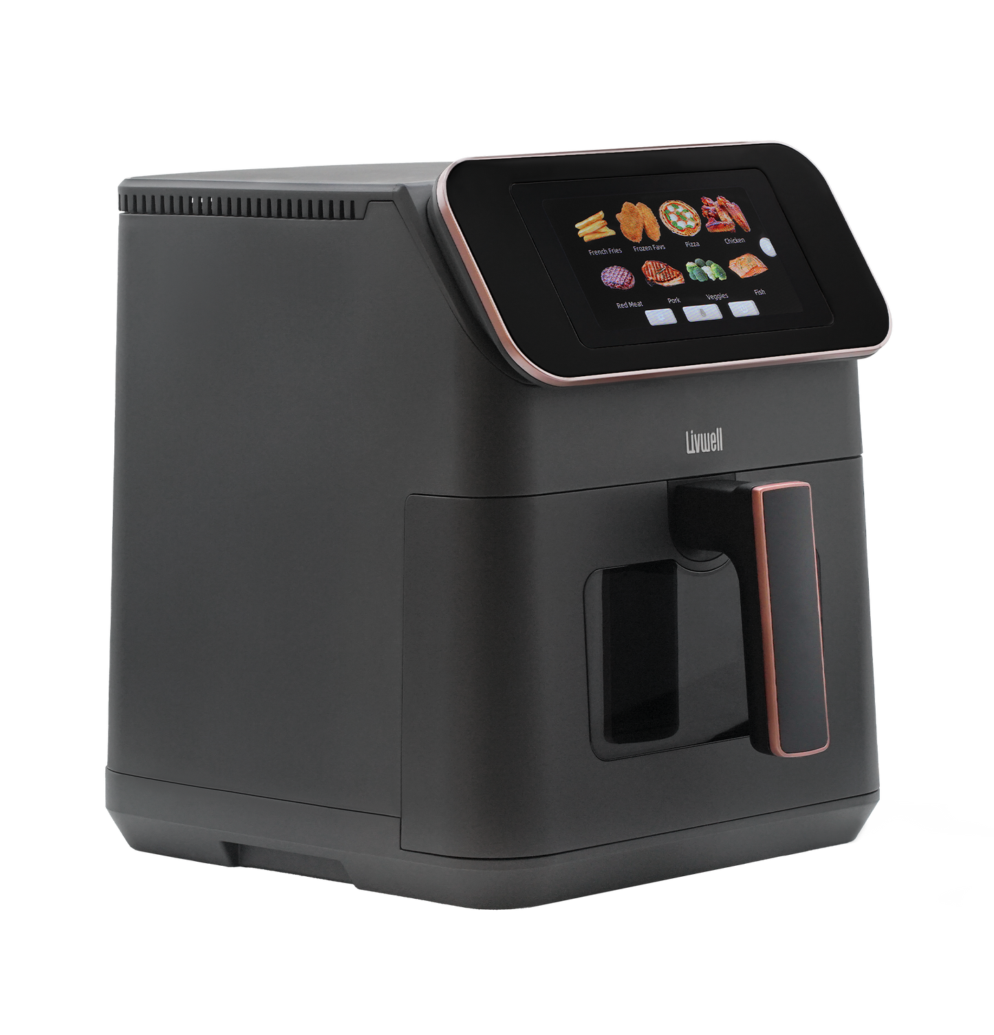 Livwell Touch IQ Matte Grey Air Fryer with Recipes