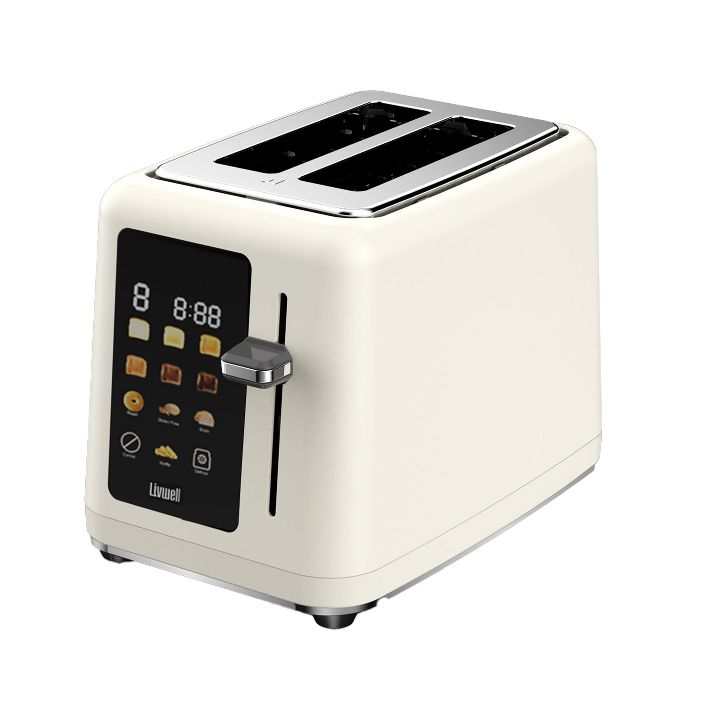 Livwell Cream Matte 2-Slice Smart Touch Toaster