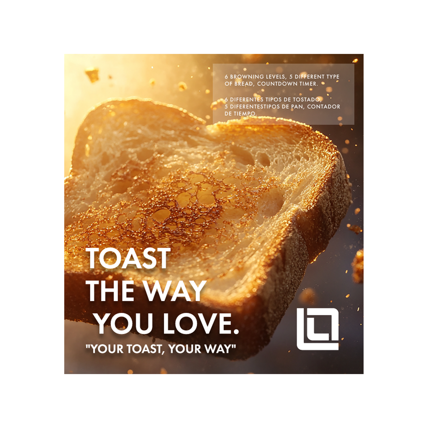 Livwell Black Matte 2-Slice Smart Touch Toaster