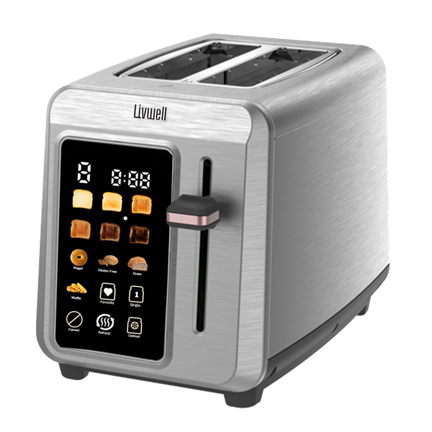 Livwell Stainless Steel 2-Slice Smart Touch Toaster