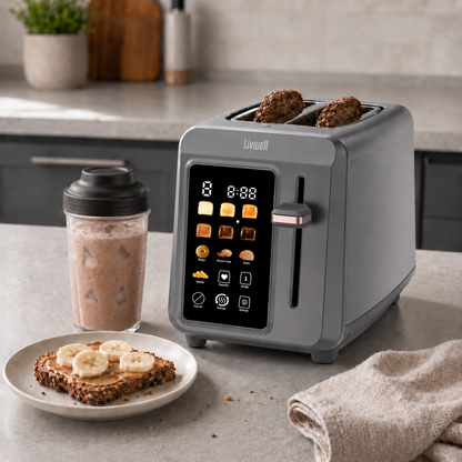 Livwell Gunmetal Gray 2-Slice Smart Touch Toaster