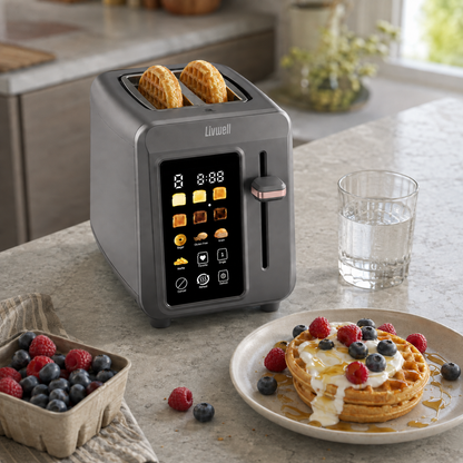 Livwell Gunmetal Gray 2-Slice Smart Touch Toaster