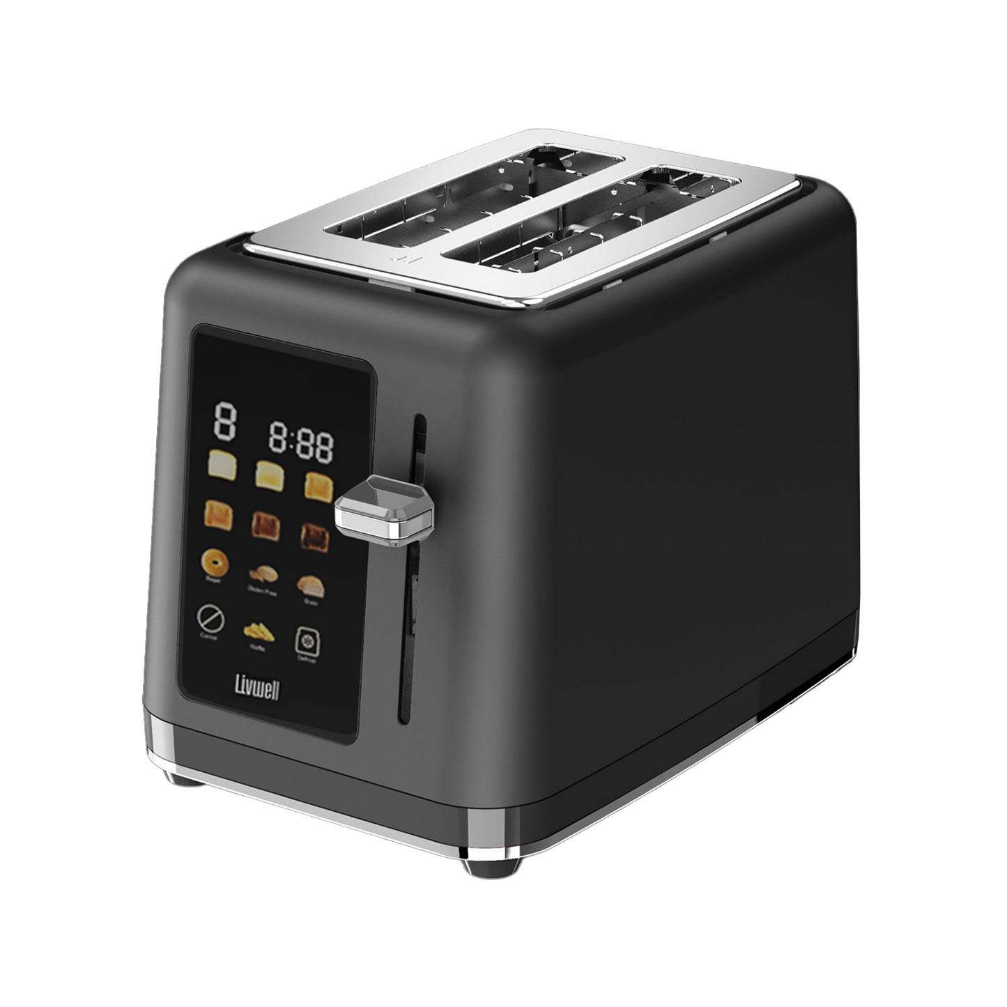 Livwell Black Matte 2-Slice Smart Touch Toaster