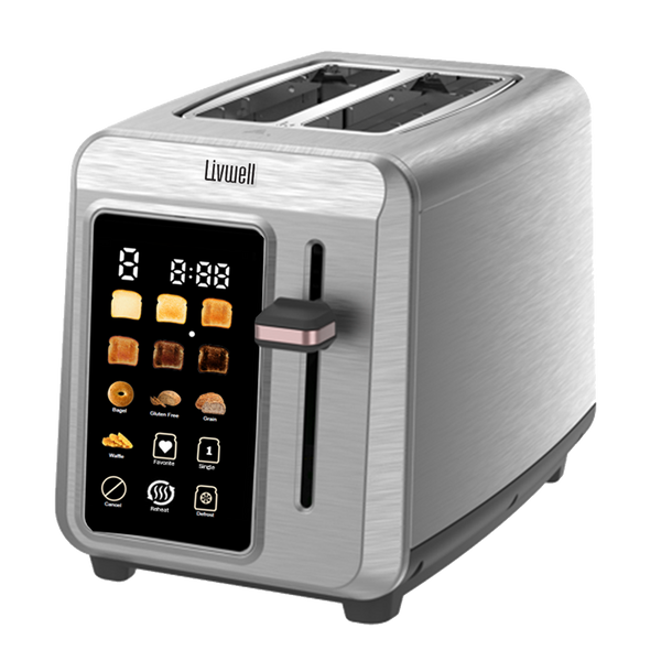 Livwell Stainless Steel 2-Slice Smart Touch Toaster | PFOA-Free ...